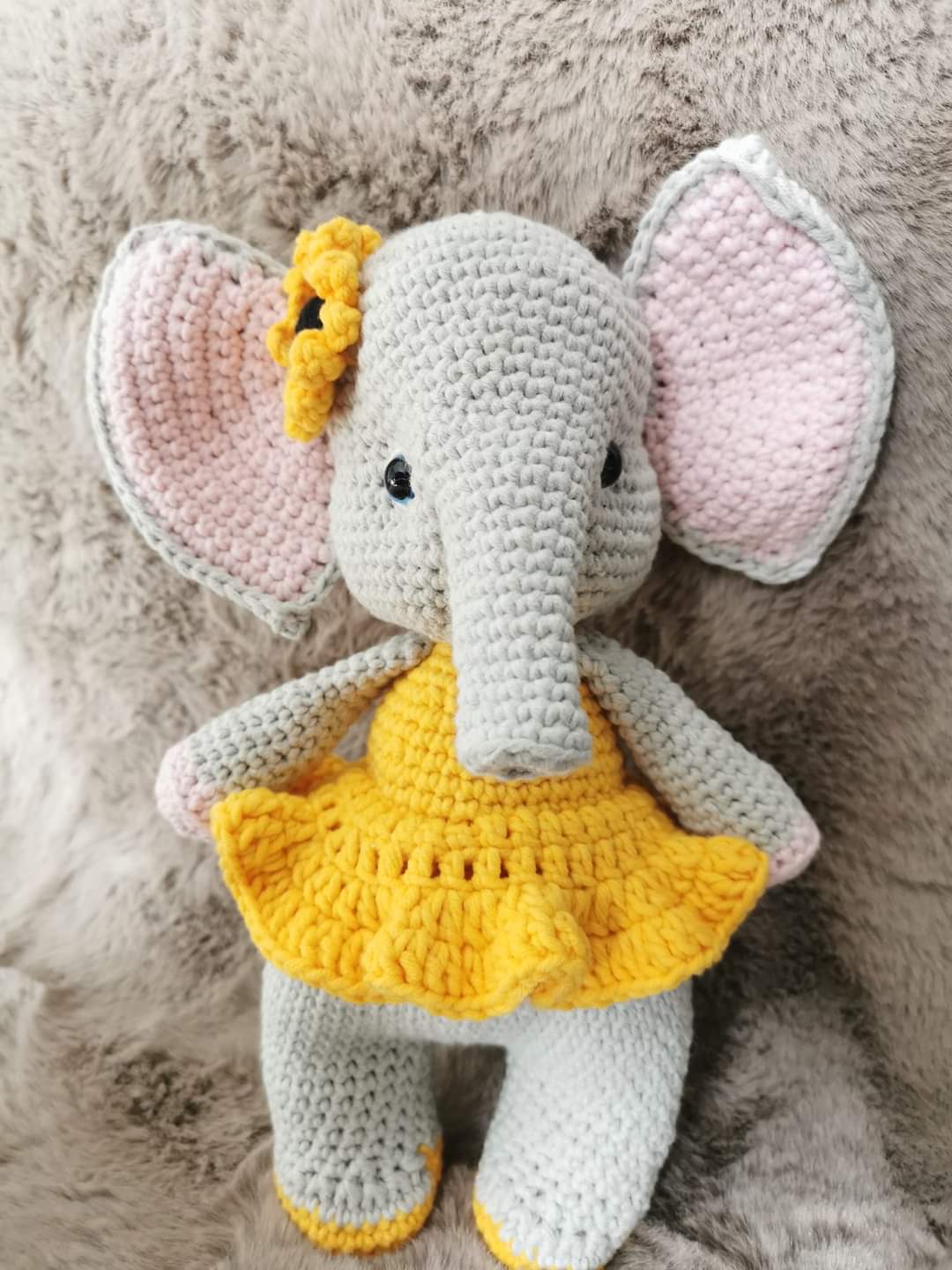 Luxury Handmade Elephant toy & Knitted Baby comforter and Shawl