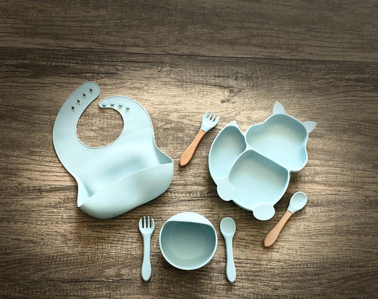 Baby Weaning Silicone Set with Suction plates