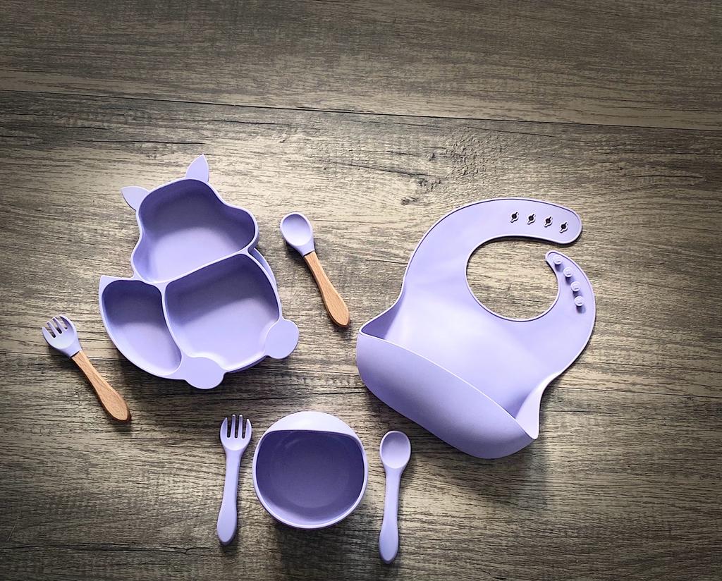 Baby Weaning Silicone set with Suction plates