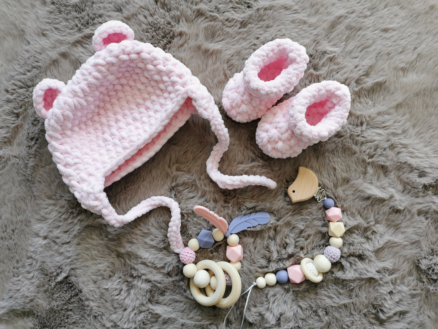 Baby Girl Hat & Booties  Gift set