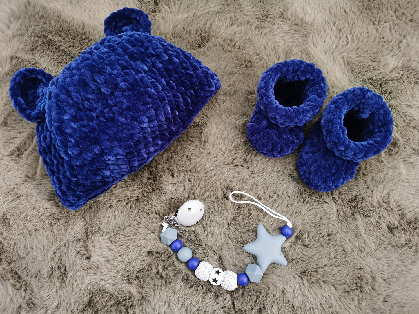 Baby Boy Hat & Booties Set