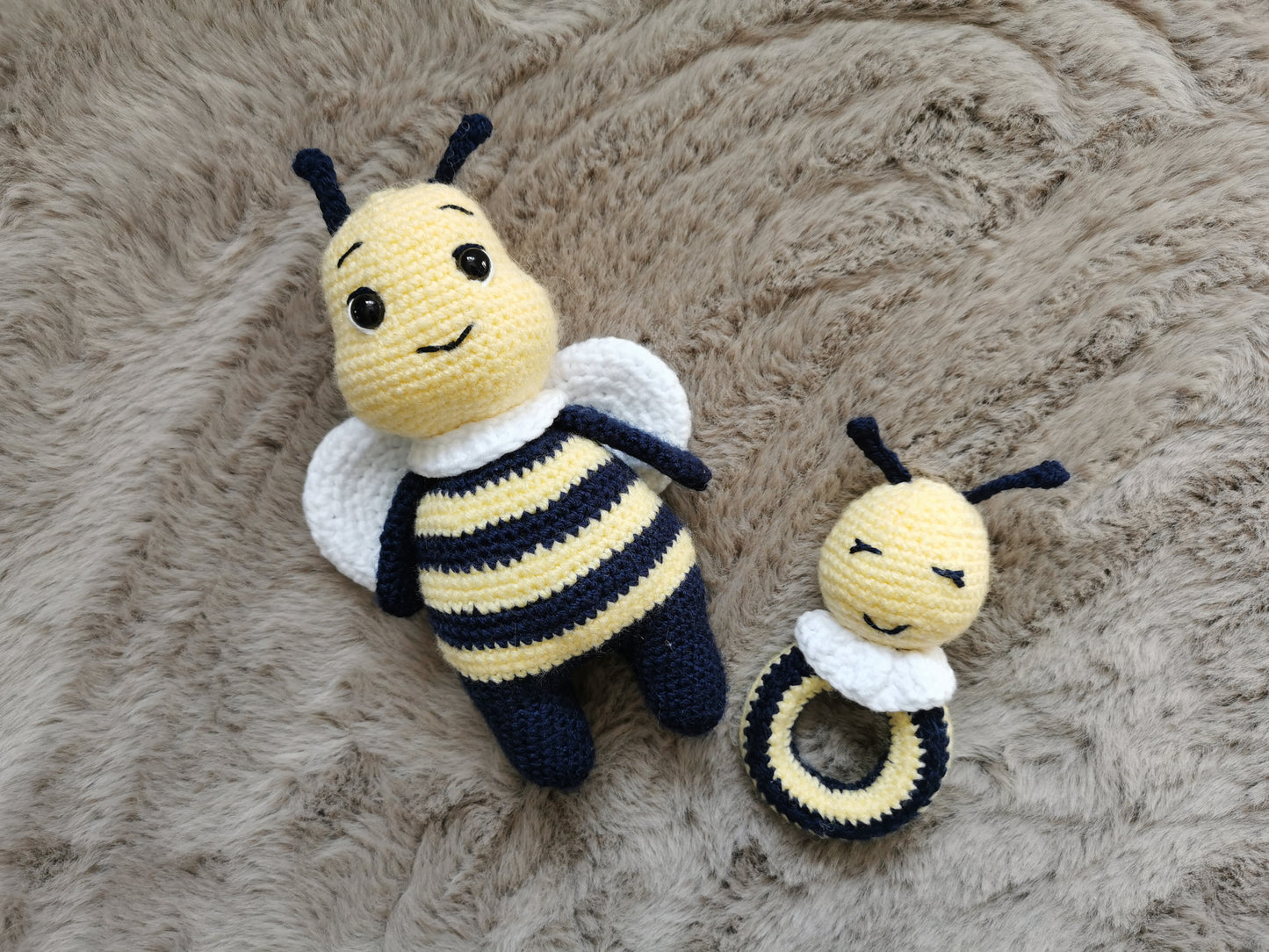 Handmade Bumblebee Plush toy and Rattle set