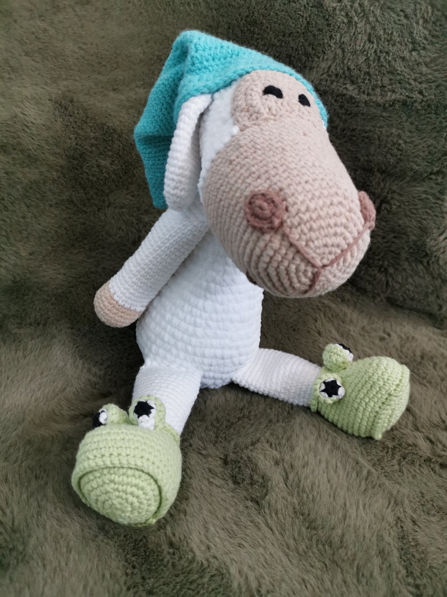 Handmade Amigurumi Sleeping Lamb Toy